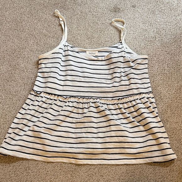 UpWest Black and White Striped Tank Top Size Small - Picture 1 of 1